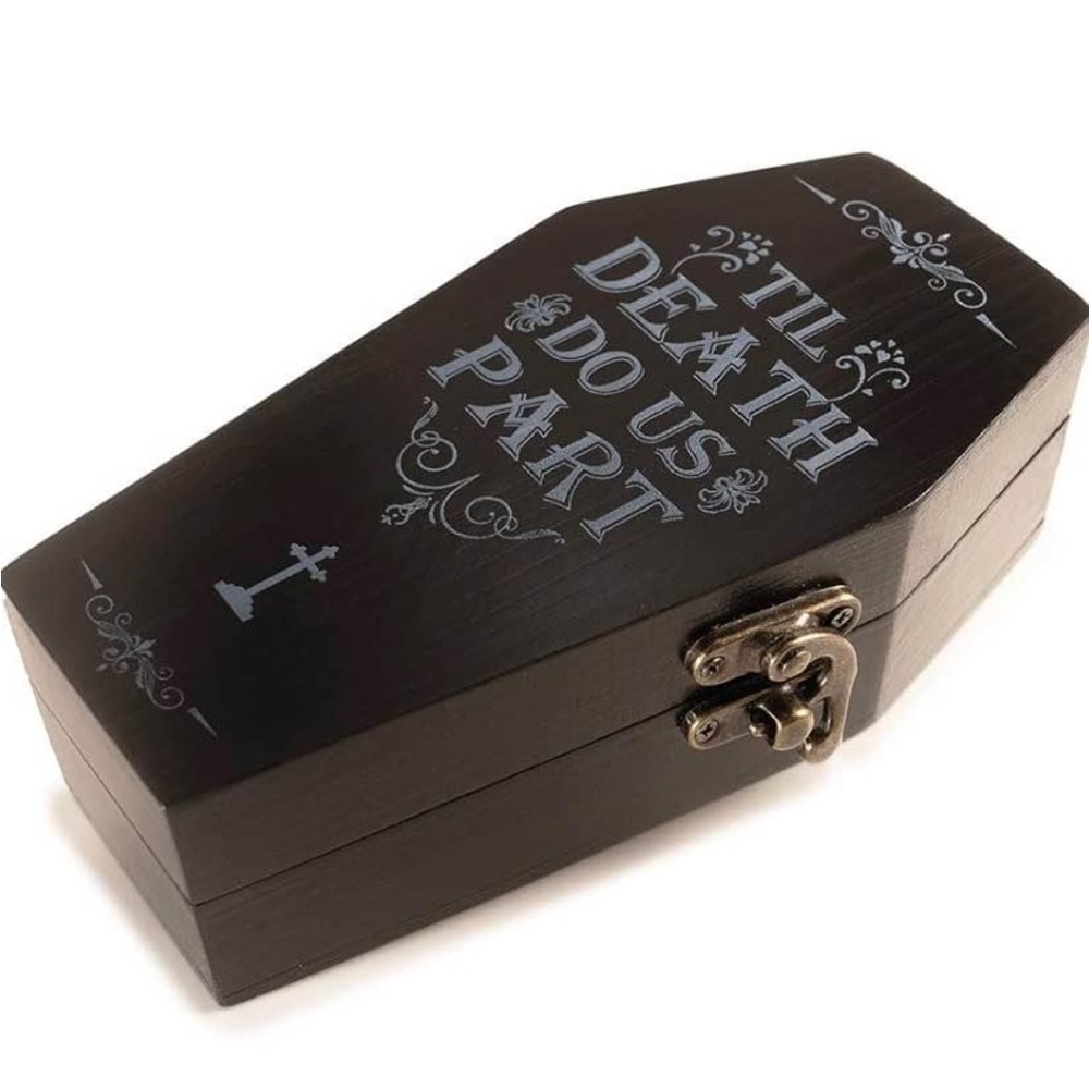 Black Coffin-Shaped Jewelry Box
